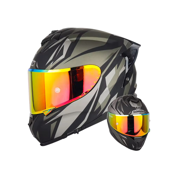 Soman Helmet, Street Bike Full-Face Helmet with Enlarged Air...