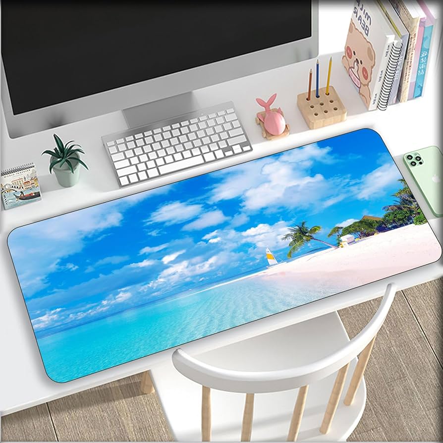 Gaming Mouse Pad,Beach Large Mouse Pad 90 X 40CM (35.4X15.7x...